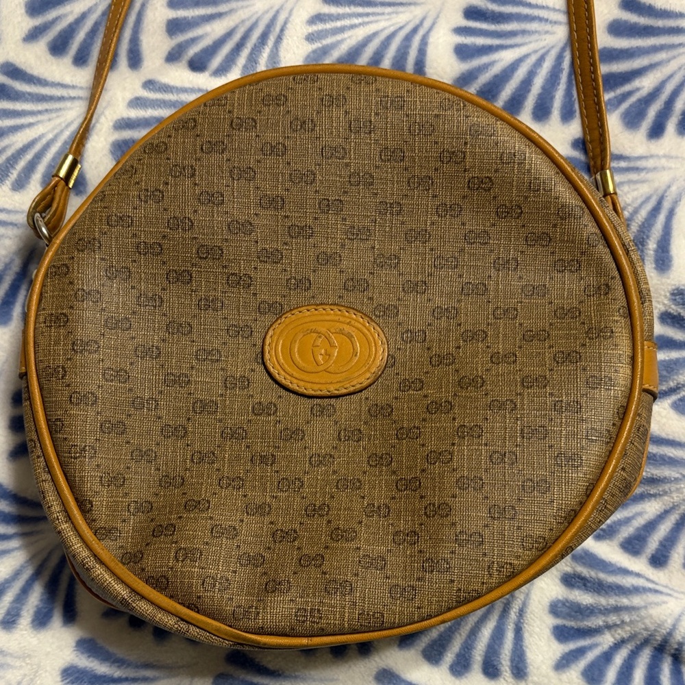 Gucci Monogram RARE Vintage 1980s Micro GG Round Ophidia Canteen. Made in Italy - Picture 2 of 16